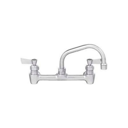 FISHER MFG Fisher, 8" Centers Backsplash Faucet W/12" Swing Spout, Stainless Steel 60801